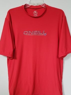 O'Neill Performance Shirt Men's XL Bright Red Logo S/S Rash Guard